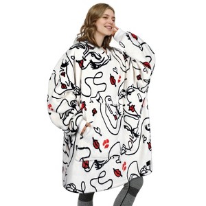 Catalonia Oversized Fleece Flannel Blanket Hoodie Sweatshirt for Women Men, Warm Wearable Blanket Pullover Adult, Cozy Christmas Gift for Wife Woman - 1 of 4