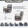 ALAULM Patio Furniture Set, Outdoor Aluminum Swivel Gliders Rocker, Patio Bistro Set Rocking Chair with Tempered Glass Table and Thickened Cushions - 2 of 4
