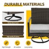 Heynemo 3 Pieces Patio Bistro Set with Swivel Chair and Small Side Table, All Weather Rattan Chairs with Water-Resistant Cushions & Metal Frame - 3 of 4