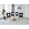 Vynxaria Modern chair(set of 2 ) with golden color iron tube legs, black soft cushions and comfortable backrest - 3 of 4
