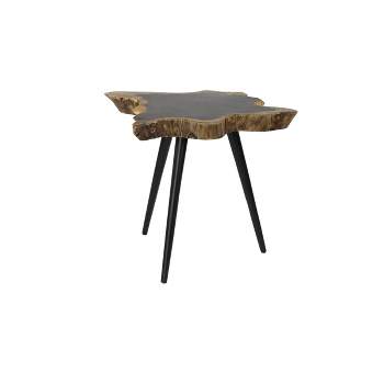 Contemporary Rosewood and Metal Accent Table Brown - Olivia & May