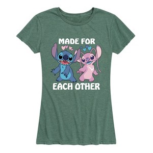 Women's - Lilo and Stitch - Made For Each Other Short Sleeve Graphic T-Shirt - 1 of 4