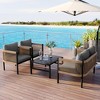 KTMBDW 4-Piece Patio Furniture Set, Outdoor Wicker Furniture with Coffee Table, Modern Rattan Chairs Conversation Set for Porch, Garden, Lawn - 3 of 4