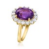 Ross-Simons 3.80 Carat Amethyst Ring With 1.00 ct. t.w. Lab-Grown Diamonds in 18kt Gold Over Sterling - 3 of 4