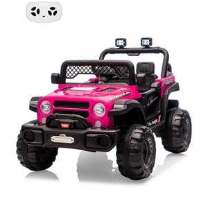 Jojoka 12V Kids Ride On Truck with Parent Remote Control, Off-Road Electric Car w/Dual Motors, LED Lights & Music - 1 of 4