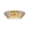 ALOADECOR 8-Light Mid Century Modern 4-Tier Antique Gold Flush Mount With Crystal Accents - 3 of 4