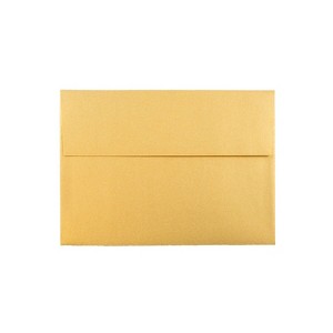 JAM Paper A7 Metallic Invitation Envelopes 5.25 x 7.25 Stardream Gold GCST708 - 1 of 4