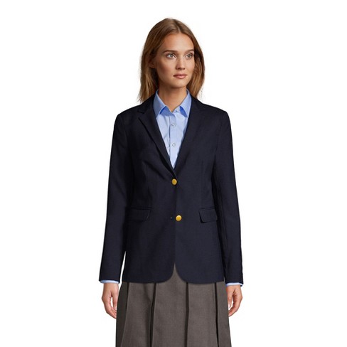 Lands' End School Uniform Women's Hopsack Blazer - 12 - Deep Navy : Target