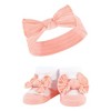 Hudson Baby Infant Girls Headband and Socks Giftset, Burgundy Teal, One Size - 3 of 4