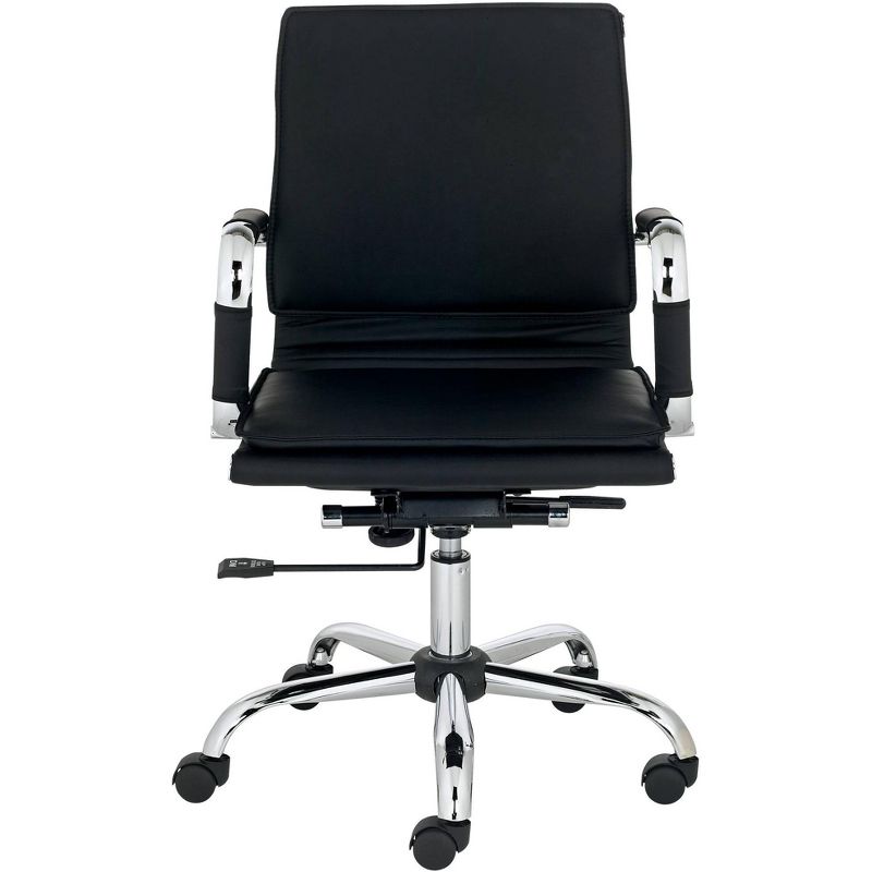 Studio 55D Tanner Black Faux Leather Lowback Desk Chair, 5 of 10