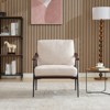 FONTOI Accent Chair with Removable Cushion, Comfy Chair with Wood Armrests for Living Room, Bedroom, White, 28.74"*34.25"*35.43" - 2 of 4