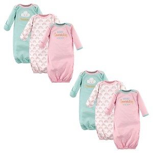 Luvable Friends Infant Girls Cotton Gowns, Dreamer 6-Piece, 0-6 Months - 1 of 1