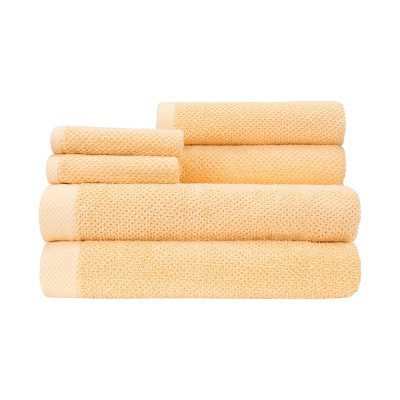 6pc Adele Bath Towel Set Yellow - CARO HOME