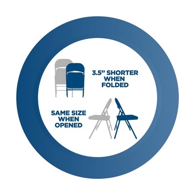 Black Metal Armless Folding Chair Set