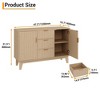 ODK Fluted Sideboard Buffet Cabinet, Kitchen 47.2in Large Buffet Storage Cabinet Coffee Bar Cupboard 3 Drawers 2 Doors Adjustable Shelves Living Room - 3 of 4