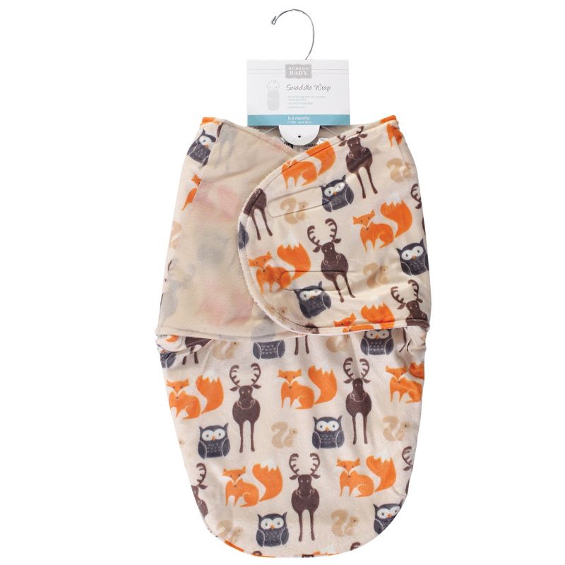 Hudson Baby Infant Boy Plush Swaddle Wrap, Forest, 0-3 Months, 2 of 3