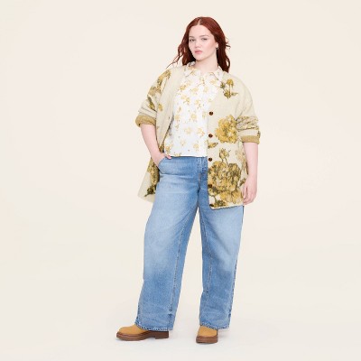Women's Floral Relaxed Cardigan - Woolrich x Target Cream