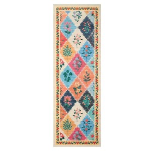 Washable Framhouse Floral Leaf Print Large Living Room Rugs, Soft Ultra Thin Textured Cute Floor Carpet for Bedroom Dining Room Nursery Playroom - 1 of 4