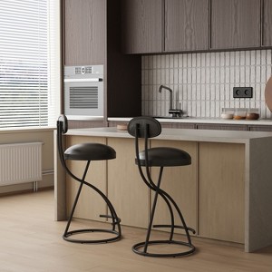 NicBex Dining Chairs Set of 2 Upholstered Chair Bar Stools Counter Height Barstools with Metal Legs for Kitchen, Home Bar - 1 of 4