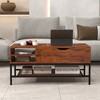 Tangkula Lift Top Coffee Table w/ Hidden Compartment & Removable Storage Shelf Metal Frame - 4 of 4