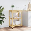 vidaXL Kitchen Trolley MONZA 23.6 in.x15.7 in.x35.4 in. Solid Wood Pine - 3 of 4