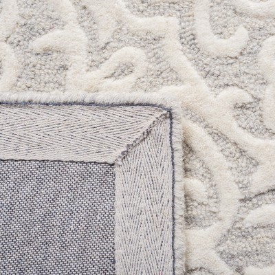 Hand-Tufted Grey and Ivory Wool Area Rug