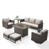 Buenhomino 7PCS Outdoor Patio Furniture Set,PE Wicker Patio Conversation Sets with 41" 50000BTU Fire Pit Table,Swivel Rocking Chairs Set - 2 of 4