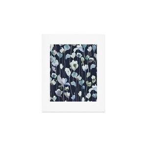 Ninola Design Watery Abstract Flowers Navy 8" x 10" Art Print - Society6 - 1 of 2