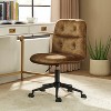 Andy Mid-century Modern Upholstered Armless Swivel Task Chair with Tufted Back |Artful Living Design - 2 of 4