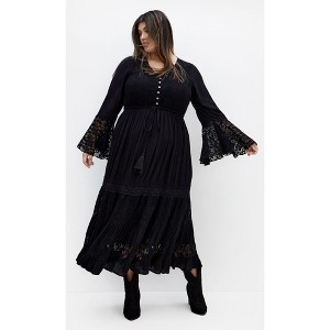 Women's Plus Size Tisha Lace Maxi Dress - black | CITY CHIC - 1 of 4