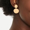 Linear Round Earrings - A New Day™ Gold: Hypoallergenic Nickel-Free Metal, Post Closure, 1.28" Length, 0.76" Width - 2 of 3