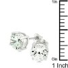 Slickblue 4 Ct. 7mm Round Cut Cubic Zirconia Stud Earrings for Women, Rhodium Plated Sterling Silver - 3 of 3