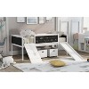 TiramisuBest Twin Size Loft Bed w/ 2 Storage Boxes - White, w/ Climbing Frame, Chalkboard & Slide - 3 of 4
