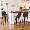 Arceso Counter Height Bar Stools Set of 2, 26 Inch Faux Leather Counter Stools, Swivel Bar Stools, Wooden Barstools with High Back,for Kitchen Island - 3 of 4