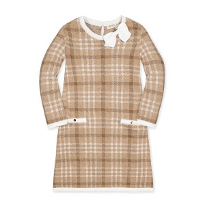 Hope & Henry Girls' Organic Long Sleeve Bow Detail Intarsia Sweater Dress, Infant - 1 of 4