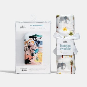 Rookie Humans Crib sheet and Swaddle bundle - In The Savanna - 1 of 4