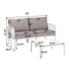 VisioGear Patio Seating Sets, 5-Piece Patio Seating Set with Square Coffee Table, Patio Sectional Furniture Set for Balcony, White, 30.5"*29.5"*31.75" - 2 of 4