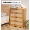 Tall Rattan Dresser with 4 Drawers, Storage Chest of Drawers for Bedroom - 4 of 4