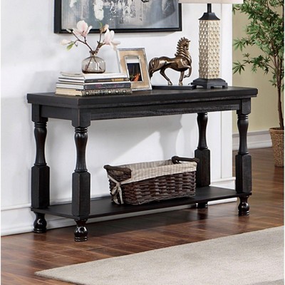 NicBex Rustic Antique Console Table,Entryway Table with Plank Style Tabletop and Column Turned Legs,Sofa Table for Living Room,Hallway,Entryway