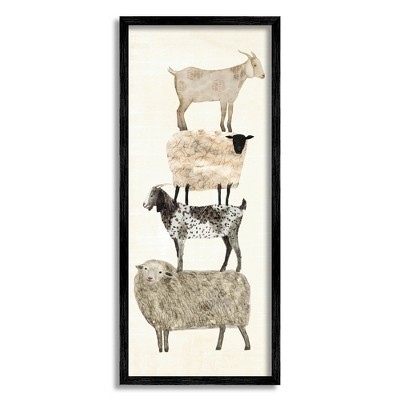 Stupell Industries Stacked Sheep & Goats Framed Giclee Art