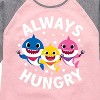 Girls' - Baby Shark - Always Hungry Shirt Tail Raglan Graphic T-shirt - 2 of 4