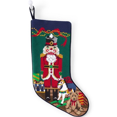 Lands' End Needlepoint  Christmas Stocking