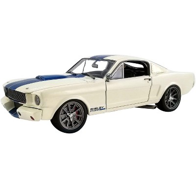 1965 Ford Mustang Shelby G.T.350R "Street Fighter" Cream with Blue Stripes Ltd Ed to 534 pcs 1/18 Diecast Model Car by ACME