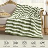 Handmade Chenille Throw Blanket , Chunky Knit Cable Knitted Crochet Blanket-Amelie Home - 3 of 4