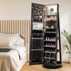 Costway 360° Swivel Jewelry Cabinet Organizer 3-Color LED Mirror with Built-in Lights Coffee/White/Black/Brown - 2 of 4