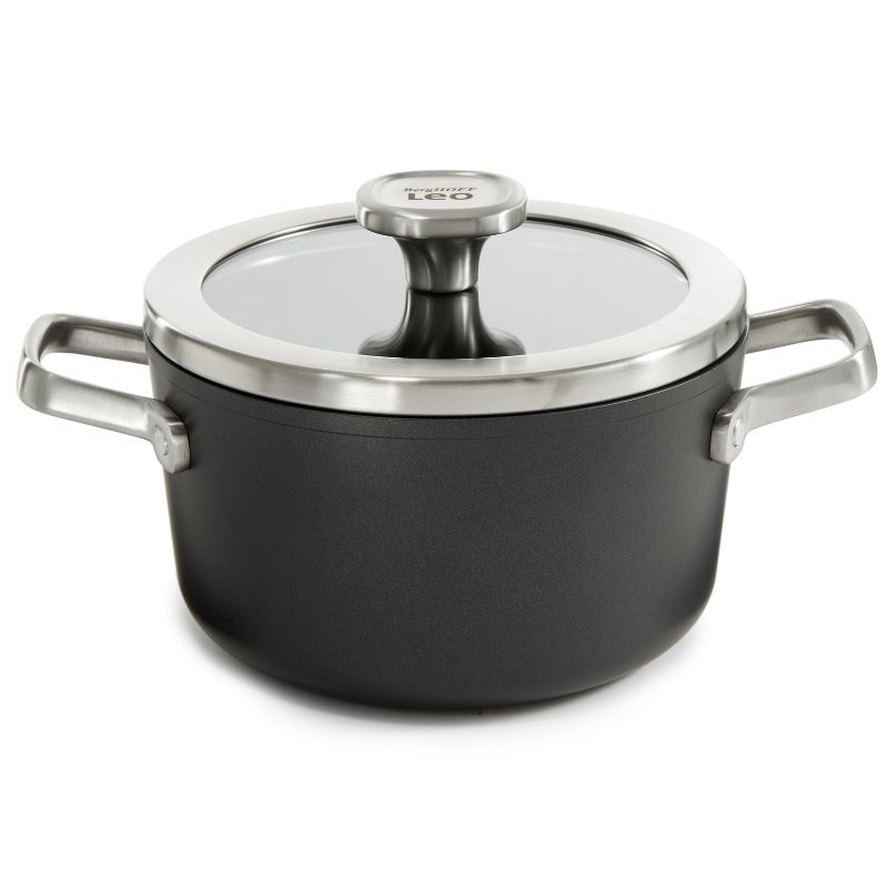 BergHOFF Graphite Non-stick Ceramic Stockpot 8", 3.3qt. With Glass Lid, Sustainable Recycled Material, 5 of 7