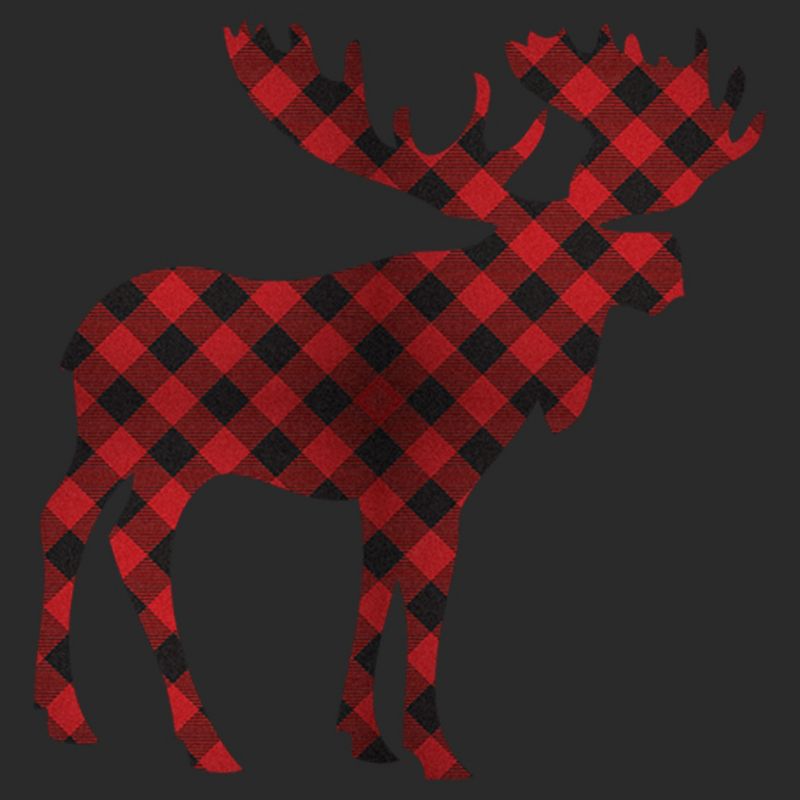 Men's Lost Gods Christmas Plaid Moose T-Shirt, 2 of 6