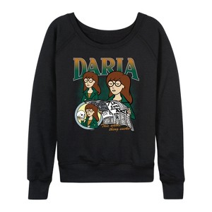 Women's - Daria - Collage Lightweight French Terry Wide Neck Long Sleeve Shirt - 1 of 4