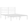 vidaXL White Metal Bed Frame with Elegant Design, Powder-Coated Steel Construction - 3 of 4