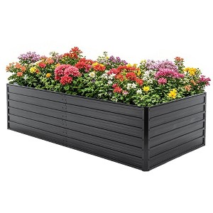NAYSAYE Metal Raised Garden Bed Large Capacity Galvanized Planter Box for Outdoor Garden, Black, 86.3"*44.1"*25" - 1 of 4